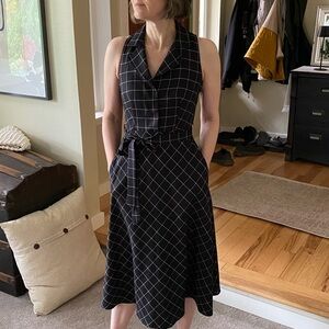 DKNY Black and White Checkered Dress